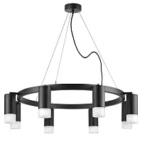Люстра подвесная Рулло (Rullo) LR0183781 Lightstar чёрная на 8 ламп, основание чёрное в стиле хай-тек Люстра подвесная Рулло (Rullo) LR0183781 Lightstar чёрная на 8 ламп, основание чёрное в стиле хай-тек